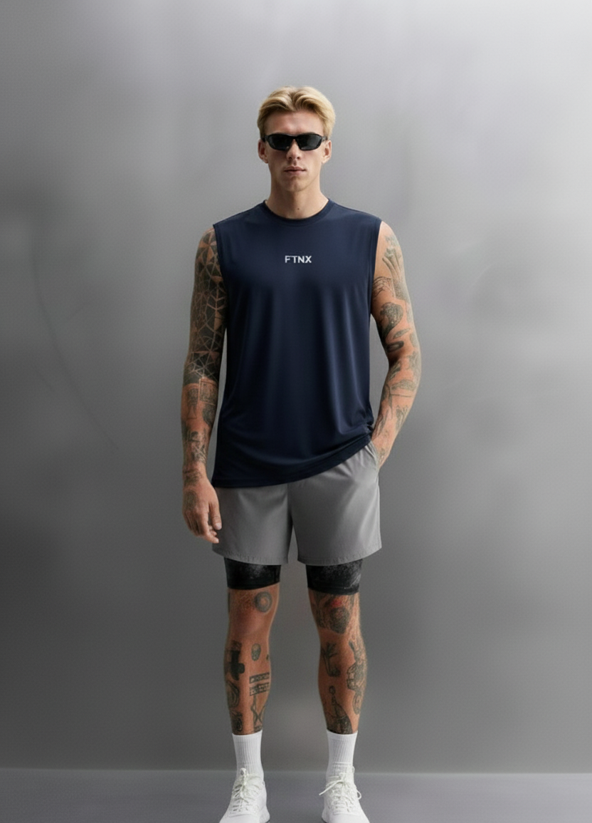 Vector Navy Cut-Off Tank