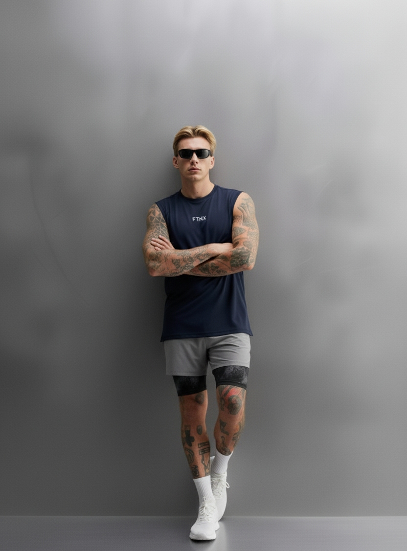 Vector Navy Cut-Off Tank