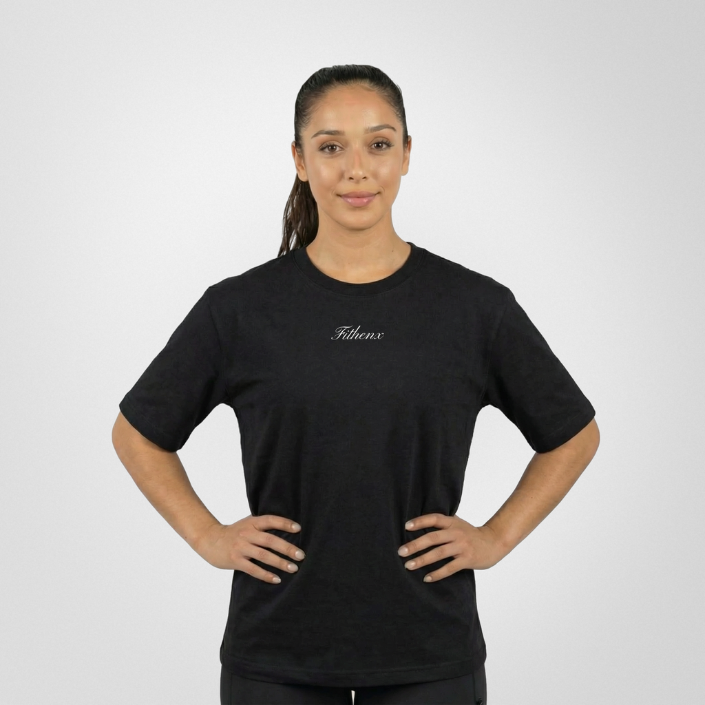 Unisex Black Oversized Performance Tee