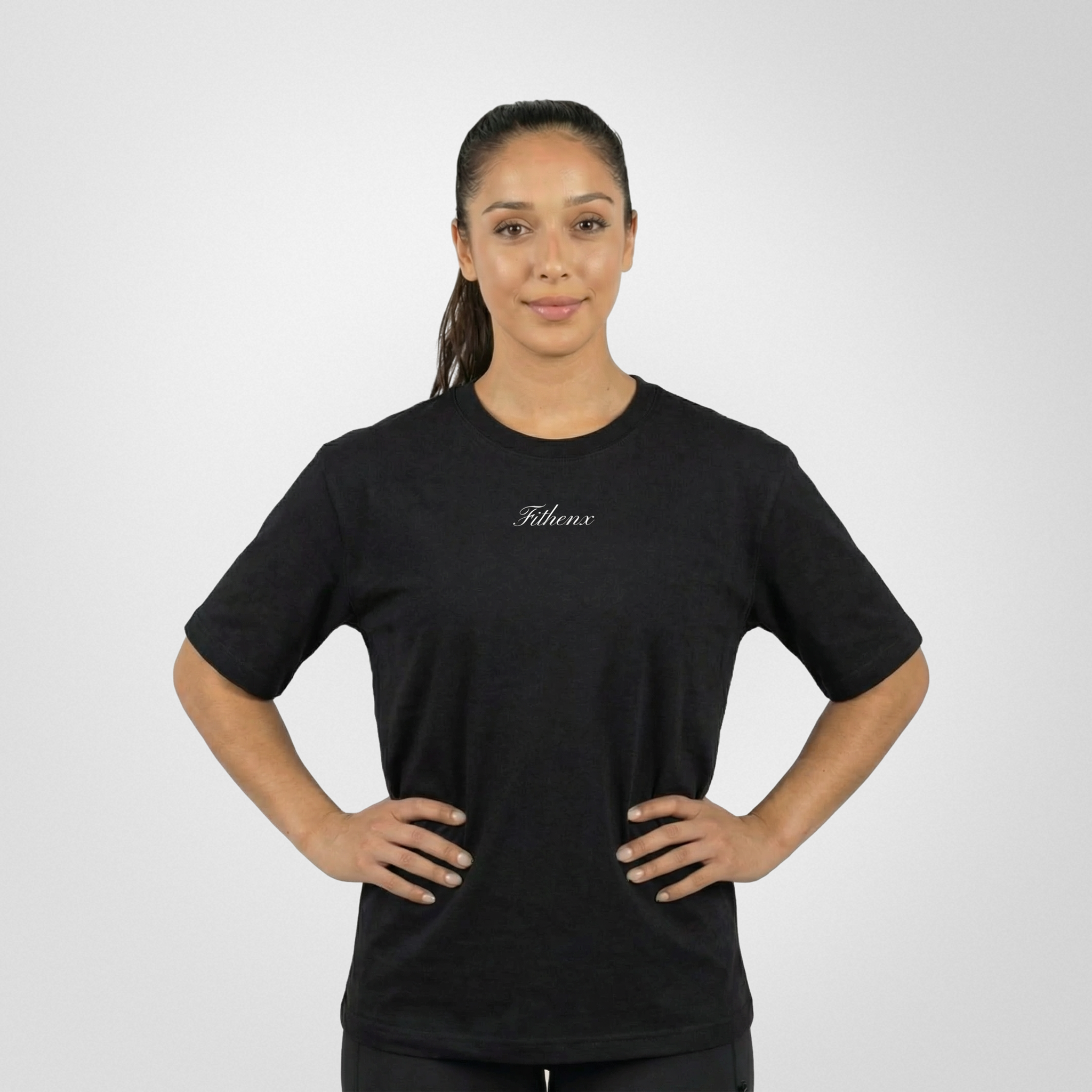 Unisex Black Oversized Performance Tee
