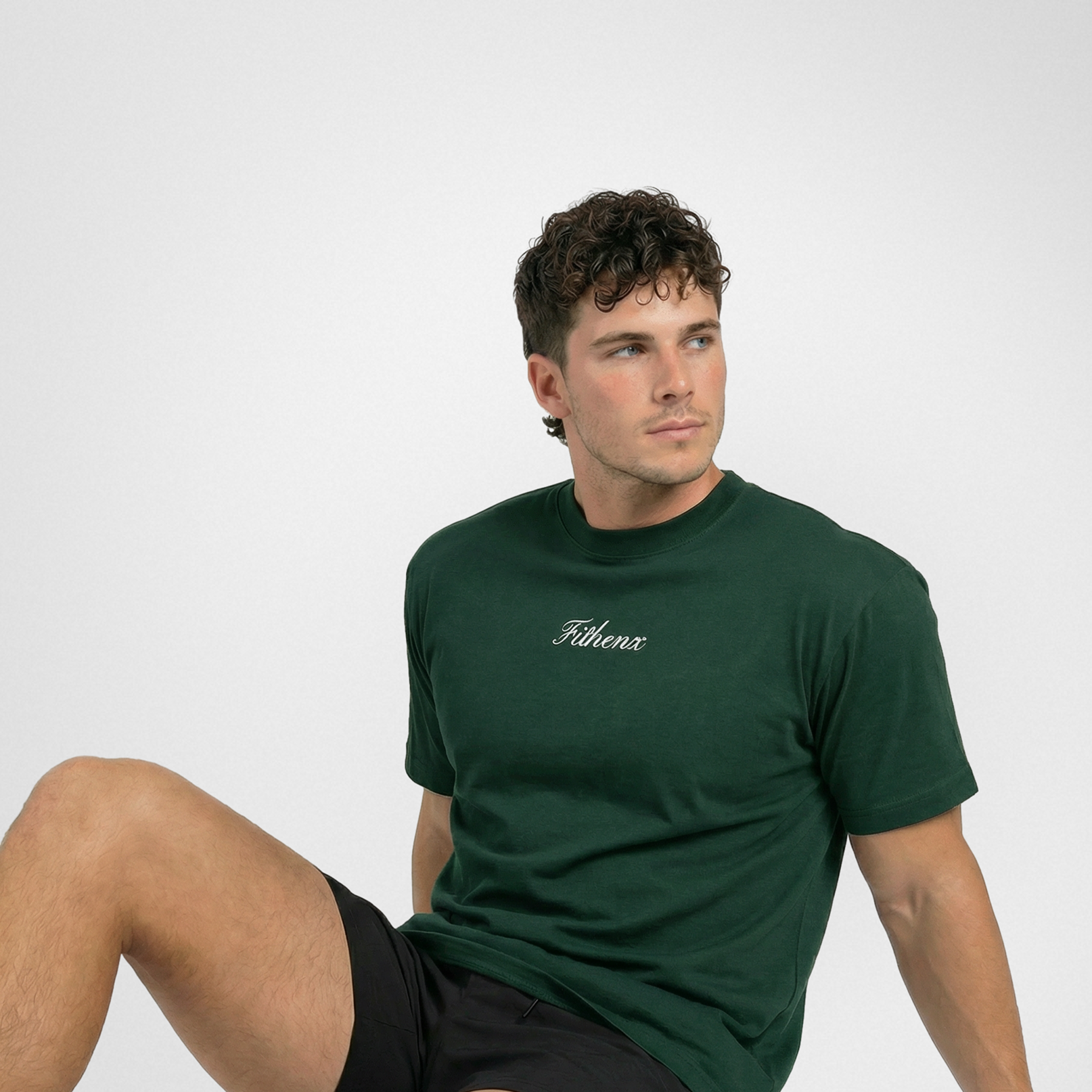 Unisex forest green oversized performance tee