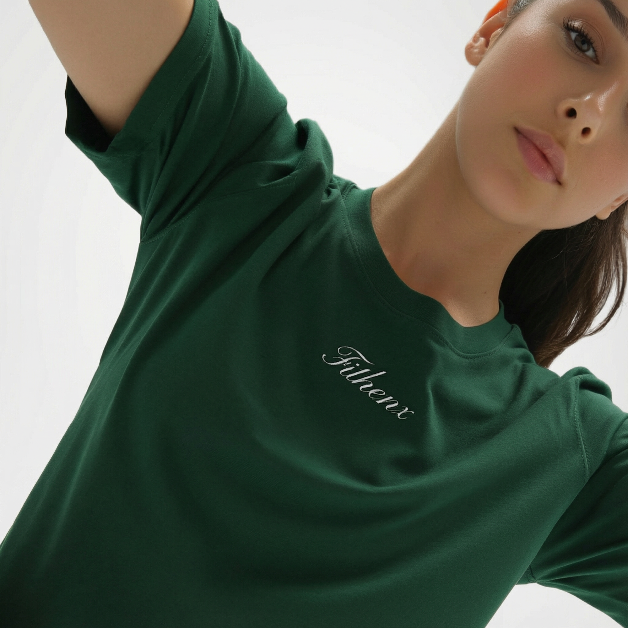 Unisex forest green oversized performance tee